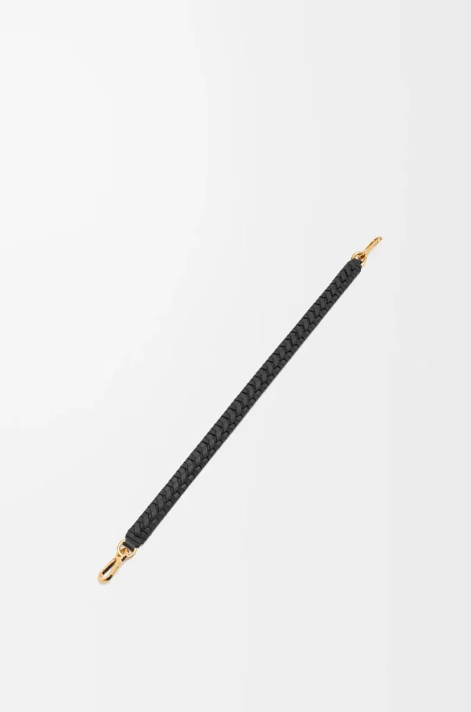 Woven spiral strap in classic calfskin Black Woven spiral strap in classic calfskin Black