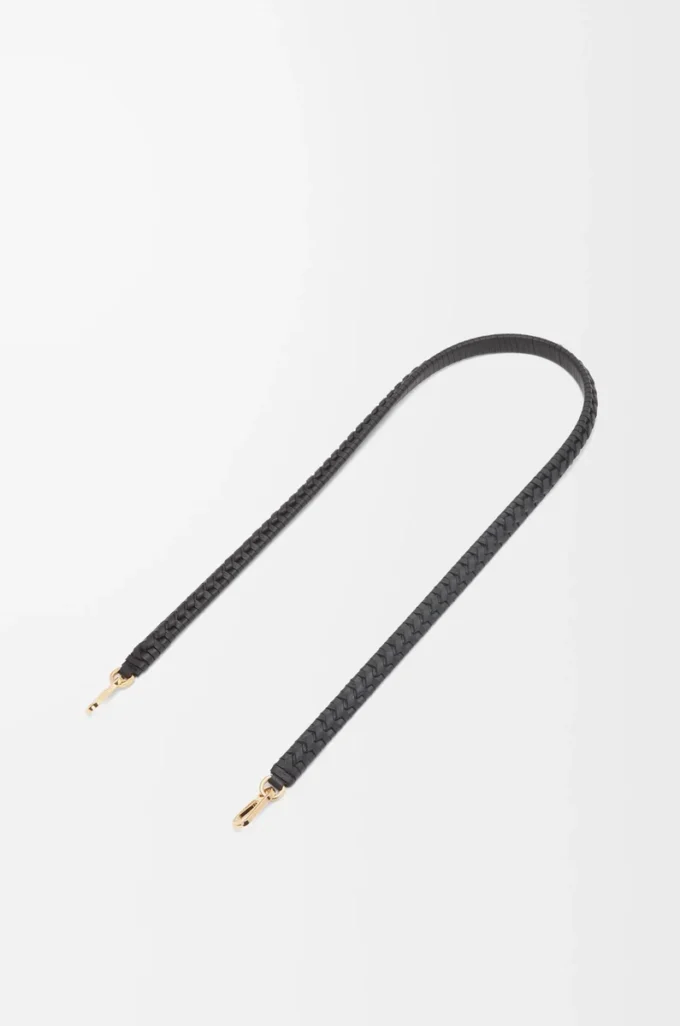 Woven spiral strap in classic calfskin Black Woven spiral strap in classic calfskin Black