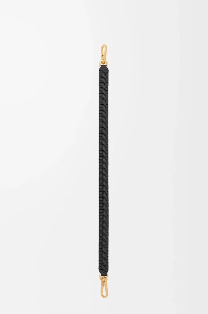 Woven spiral strap in classic calfskin Black Woven spiral strap in classic calfskin Black