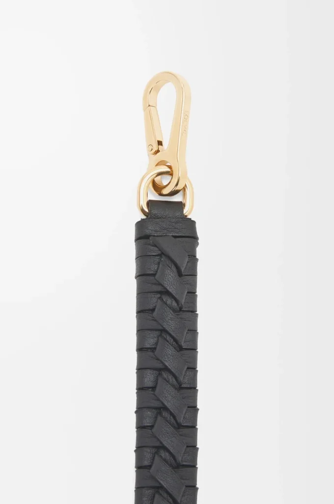 Woven spiral strap in classic calfskin Black Woven spiral strap in classic calfskin Black