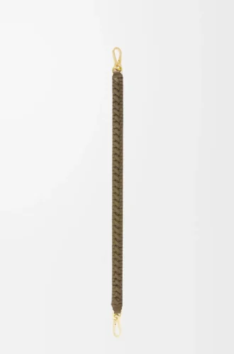 Woven spiral strap in classic calfskin Dark Khaki