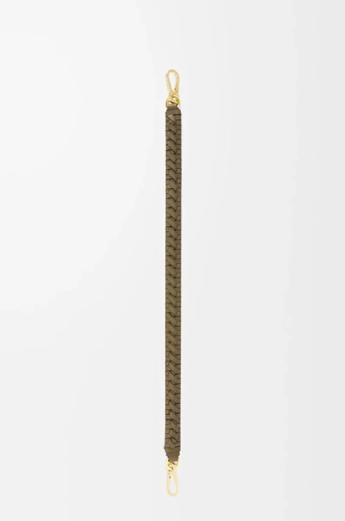 Woven spiral strap in classic calfskin Dark Khaki Woven spiral strap in classic calfskin Dark Khaki