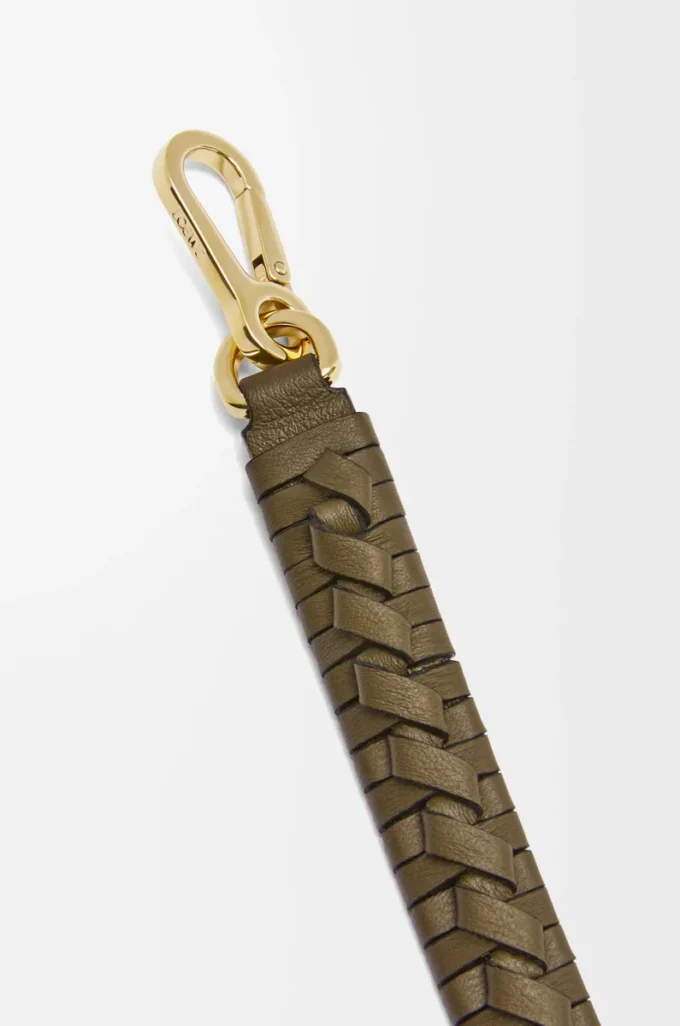 Woven spiral strap in classic calfskin Dark Khaki Woven spiral strap in classic calfskin Dark Khaki