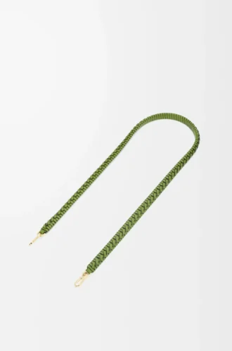 Woven spiral strap in classic calfskin Spring Green