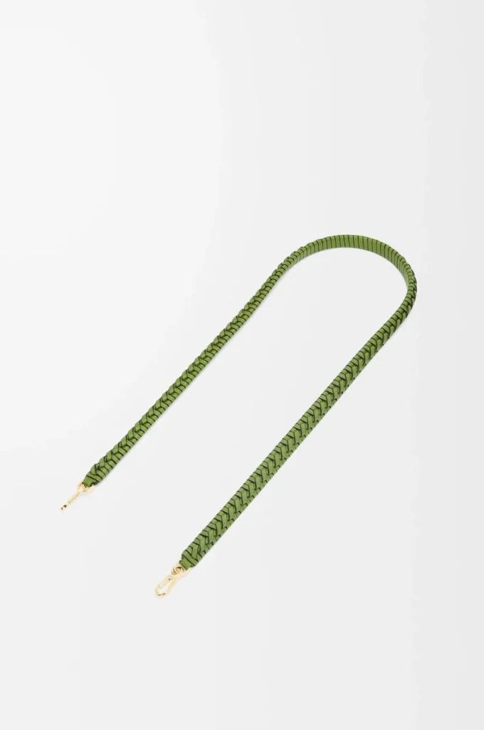 Woven spiral strap in classic calfskin Spring Green Woven spiral strap in classic calfskin Spring Green