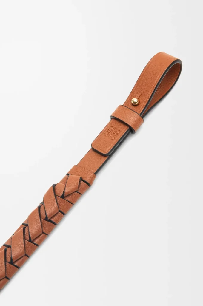 Woven spiral strap in classic calfskin Tan Woven spiral strap in classic calfskin Tan