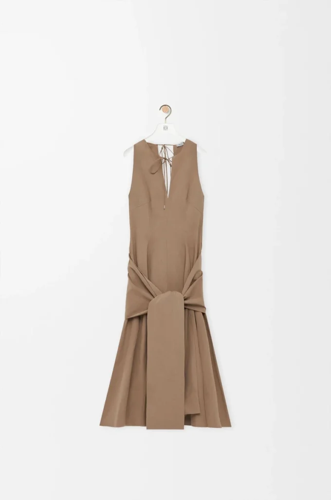 Wrap dress in cotton Beige Wrap dress in cotton Beige