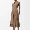 Wrap dress in cotton Beige Wrap dress in cotton Beige