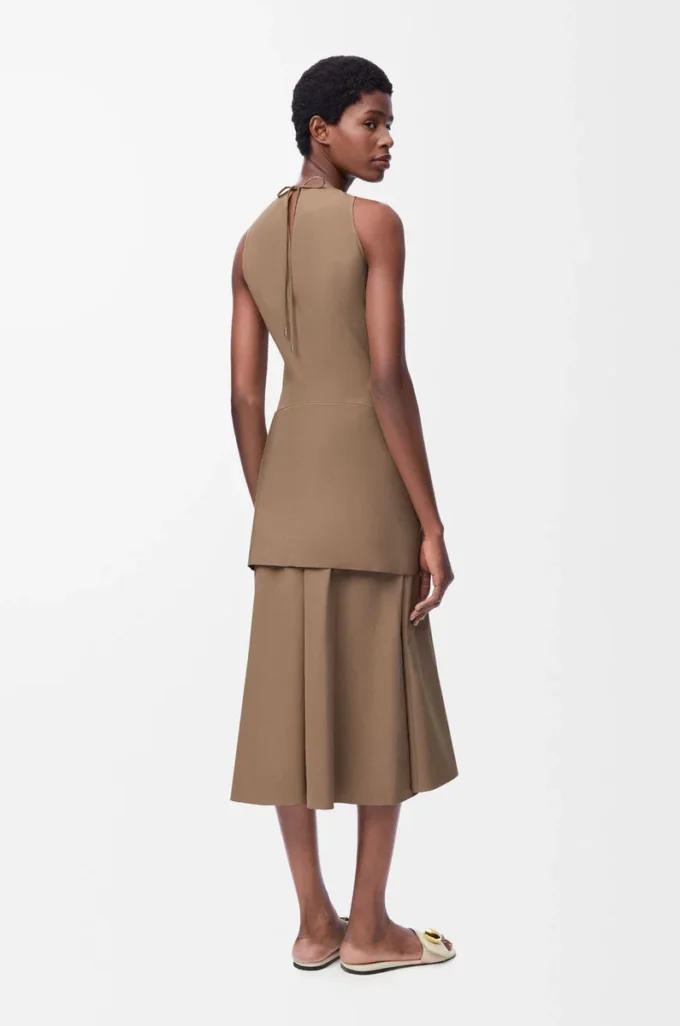 Wrap dress in cotton Beige Wrap dress in cotton Beige