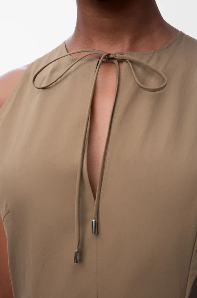 Wrap dress in cotton Beige Wrap dress in cotton Beige