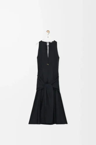 Wrap dress in cotton Black