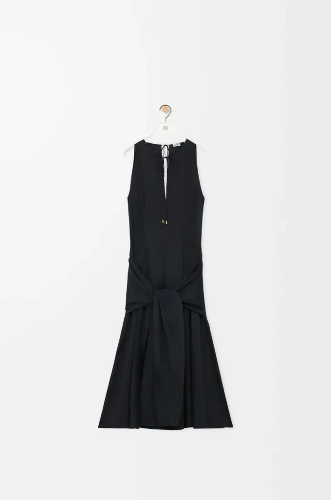 Wrap dress in cotton Black Wrap dress in cotton Black