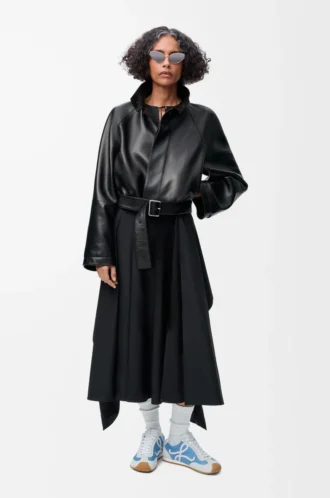 Wrap dress in cotton Black