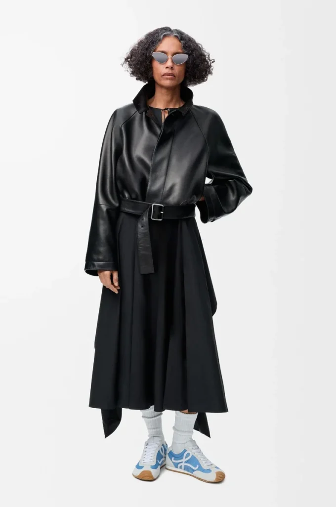Wrap dress in cotton Black Wrap dress in cotton Black