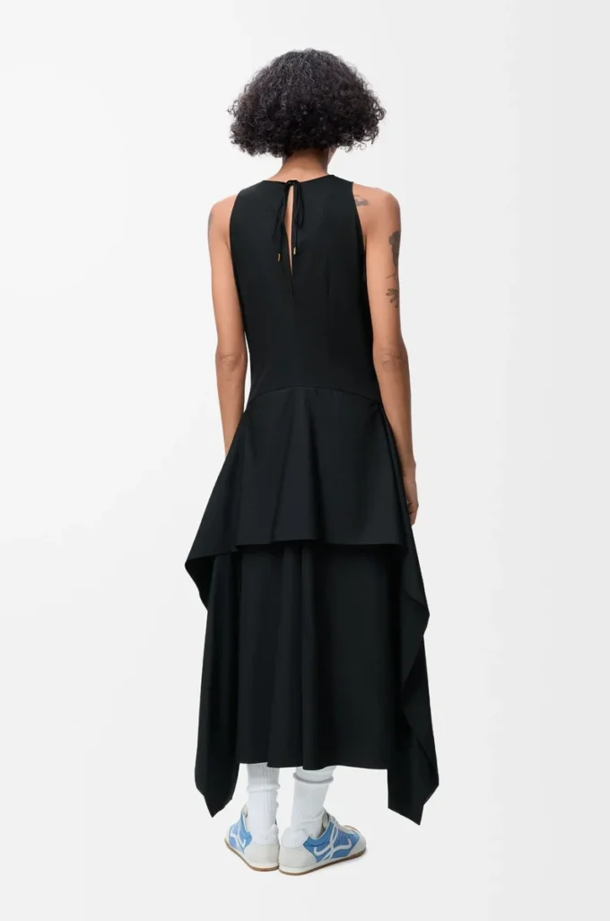 Wrap dress in cotton Black Wrap dress in cotton Black