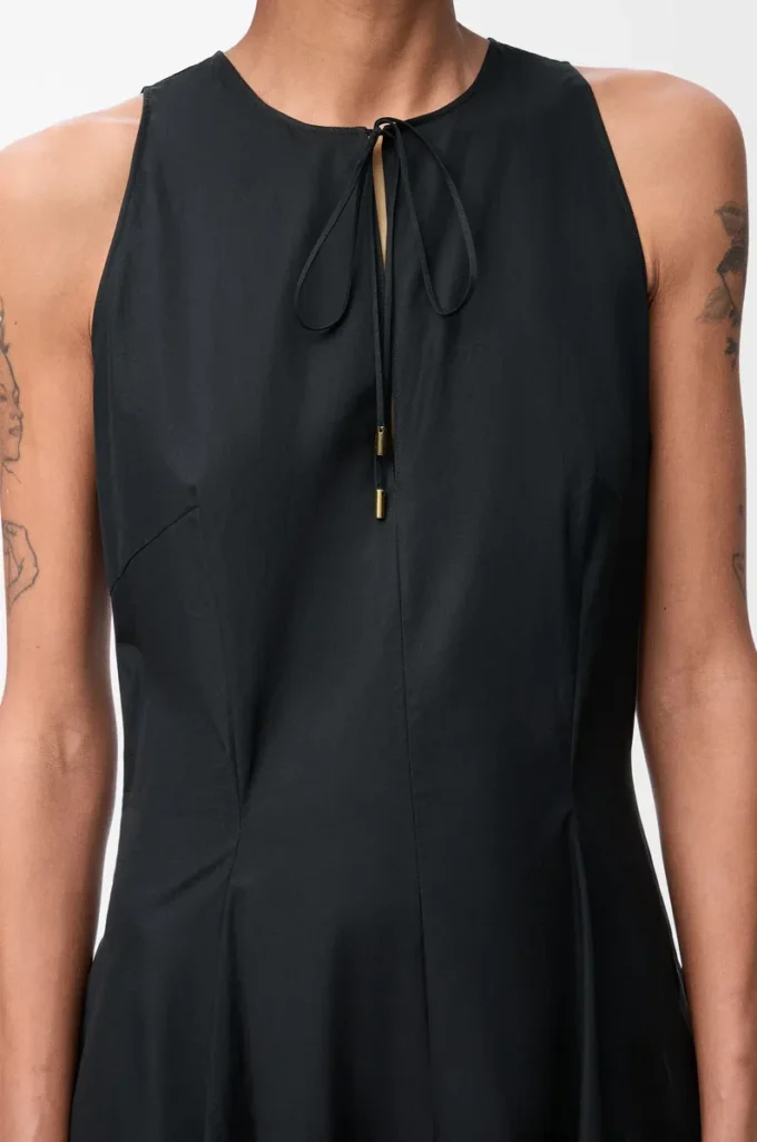 Wrap dress in cotton Black Wrap dress in cotton Black