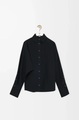 Wrap shirt in denim Black