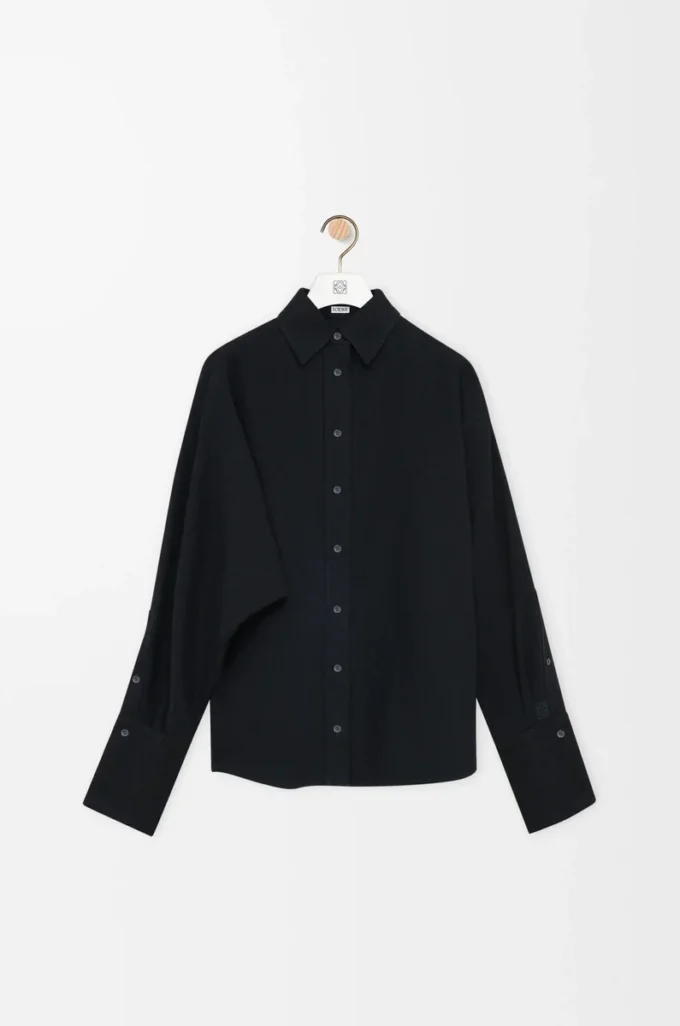 Wrap shirt in denim Black Wrap shirt in denim Black
