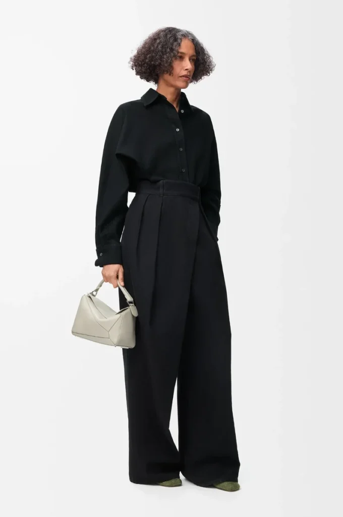 Wrap shirt in denim Black Wrap shirt in denim Black