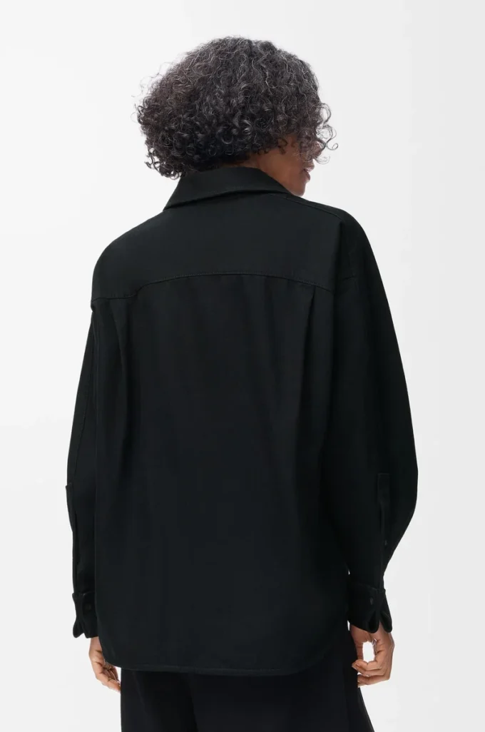 Wrap shirt in denim Black Wrap shirt in denim Black