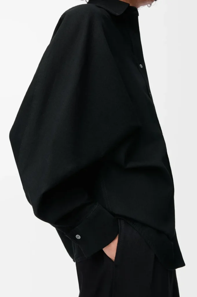 Wrap shirt in denim Black Wrap shirt in denim Black
