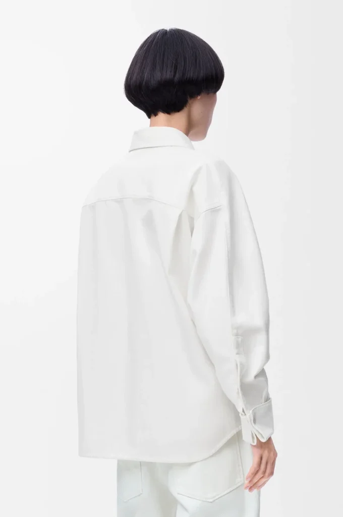 Wrap shirt in denim White Wrap shirt in denim White
