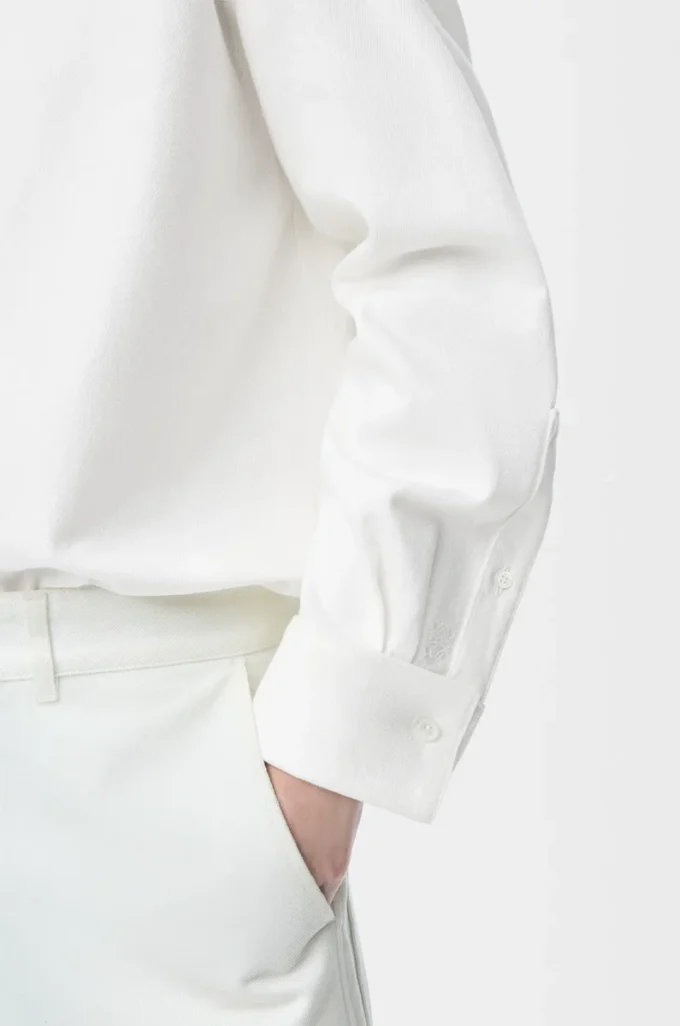 Wrap shirt in denim White Wrap shirt in denim White