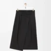 Wrap skirt in cotton and silk Black Wrap skirt in cotton and silk Black