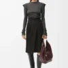 Wrap skirt in cotton and silk Black Wrap skirt in cotton and silk Black