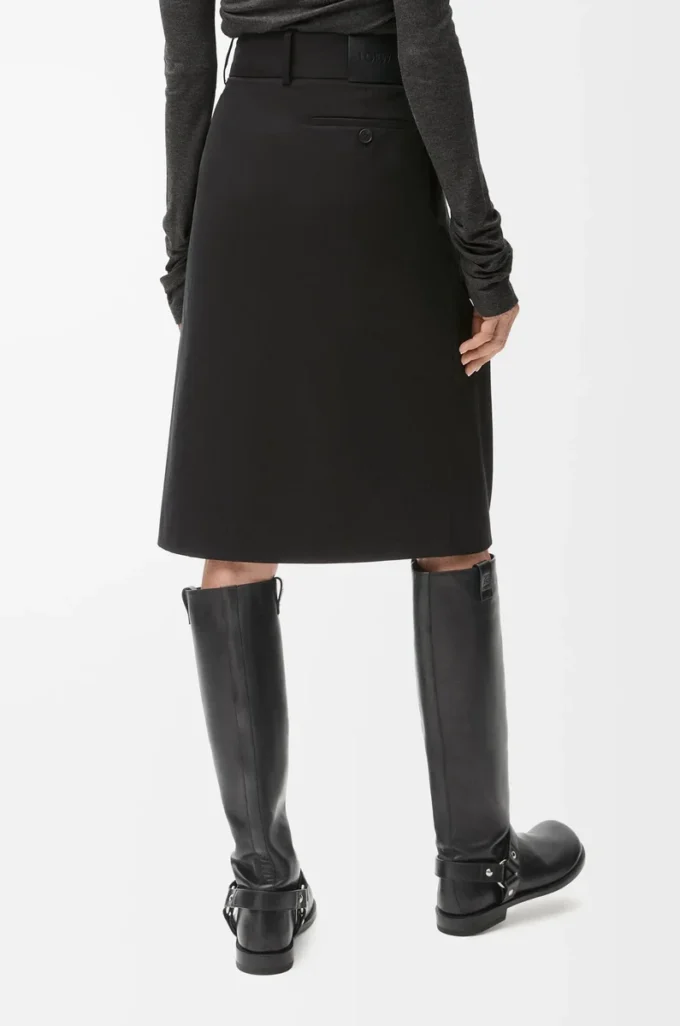 Wrap skirt in cotton and silk Black Wrap skirt in cotton and silk Black