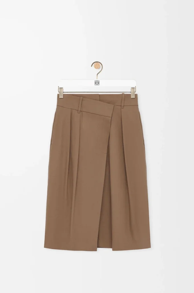 Wrap skirt in cotton Beige Wrap skirt in cotton Beige