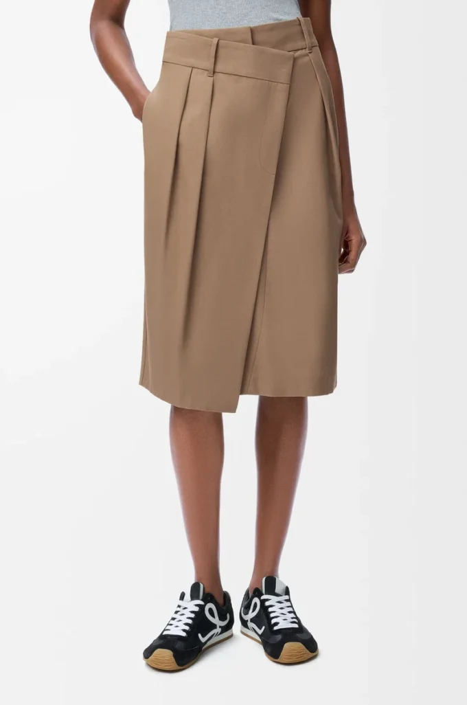 Wrap skirt in cotton Beige Wrap skirt in cotton Beige