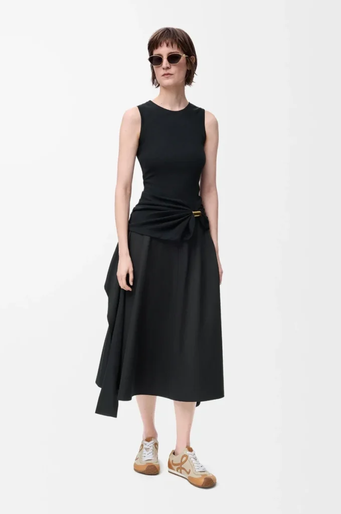 Wrap skirt in cotton Black Wrap skirt in cotton Black