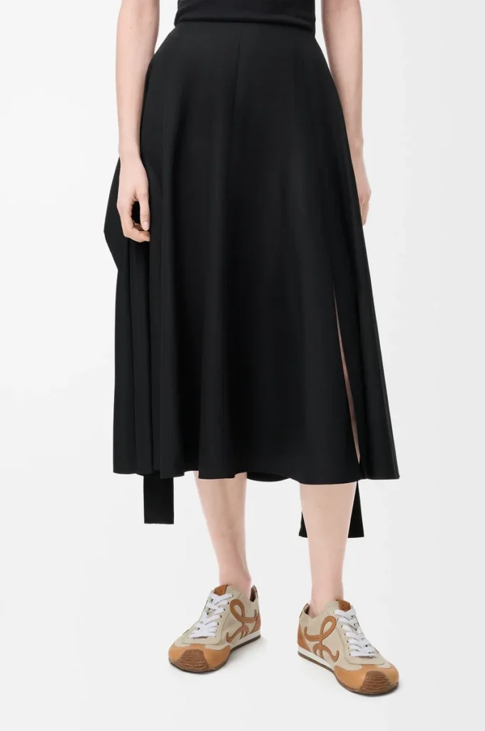 Wrap skirt in cotton Black Wrap skirt in cotton Black