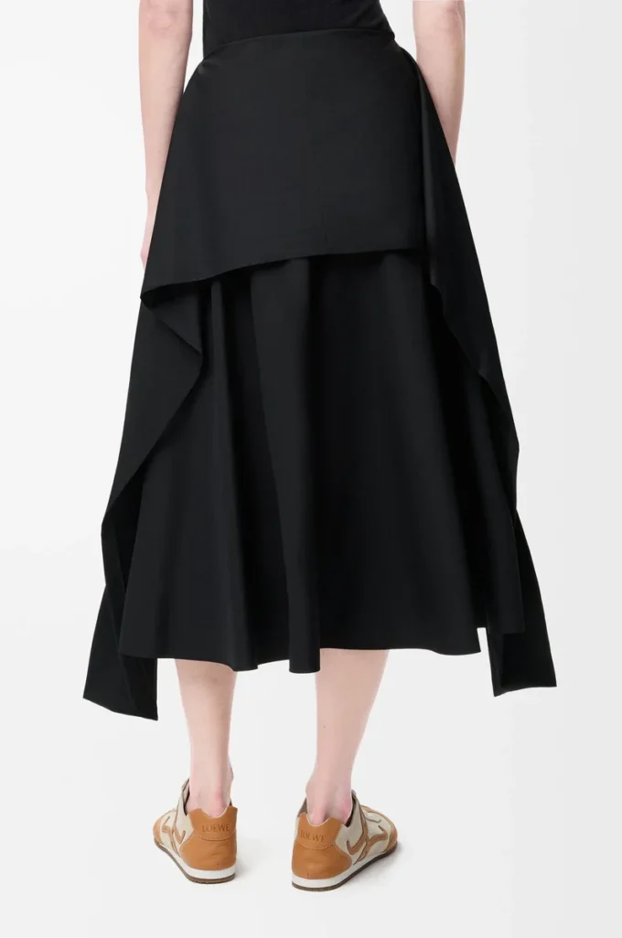 Wrap skirt in cotton Black Wrap skirt in cotton Black