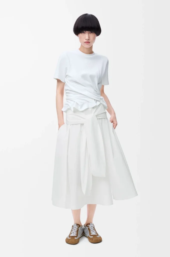 Wrap skirt in cotton White Wrap skirt in cotton White