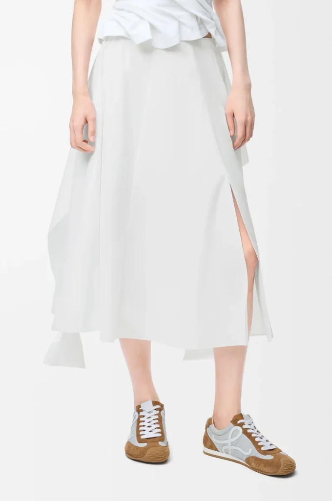 Wrap skirt in cotton White Wrap skirt in cotton White