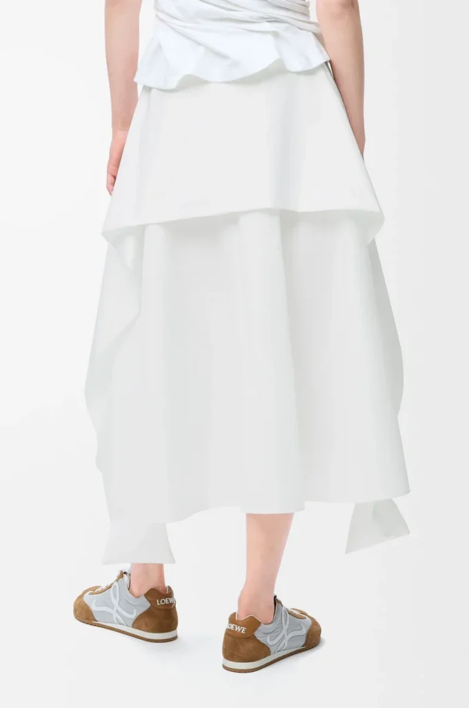 Wrap skirt in cotton White Wrap skirt in cotton White
