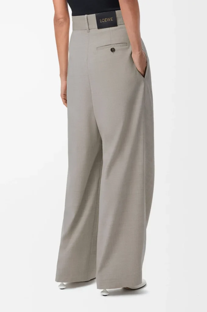 Wrap trousers in wool Light Beige Melange Wrap trousers in wool Light Beige Melange