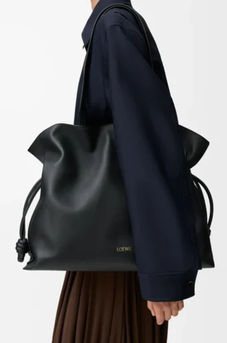 XL Flamenco clutch in nappa calfskin Black