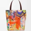 XL Puzzle Fold tote in classic calfskin Dark Burgundy/Multicolor XL Puzzle Fold tote in classic calfskin Dark Burgundy/Multicolor