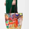 XL Puzzle Fold tote in classic calfskin Dark Burgundy/Multicolor XL Puzzle Fold tote in classic calfskin Dark Burgundy/Multicolor