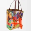 XL Puzzle Fold tote in classic calfskin Dark Burgundy/Multicolor XL Puzzle Fold tote in classic calfskin Dark Burgundy/Multicolor