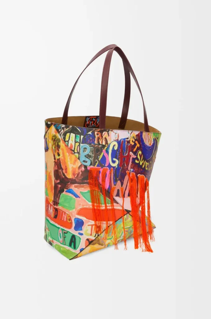 XL Puzzle Fold tote in classic calfskin Dark Burgundy/Multicolor XL Puzzle Fold tote in classic calfskin Dark Burgundy/Multicolor