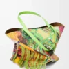 XL Puzzle Fold tote in classic calfskin Vivid Green/Multicolor XL Puzzle Fold tote in classic calfskin Vivid Green/Multicolor
