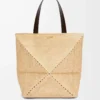 XL Puzzle Fold tote in raffia Natural/Black XL Puzzle Fold tote in raffia Natural/Black
