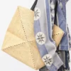 XL Puzzle Fold tote in raffia Natural/Black XL Puzzle Fold tote in raffia Natural/Black