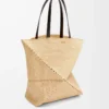 XL Puzzle Fold tote in raffia Natural/Black XL Puzzle Fold tote in raffia Natural/Black