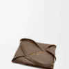 XL Puzzle Fold tote in shiny calfskin Umber