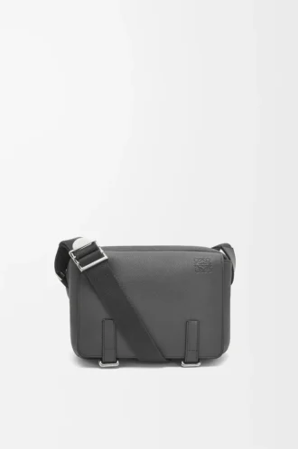 XS Military messenger bag in soft grained calfskin Anthracite